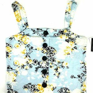 BP 4x Halter Top Blue Floral Button Up Nordstrom